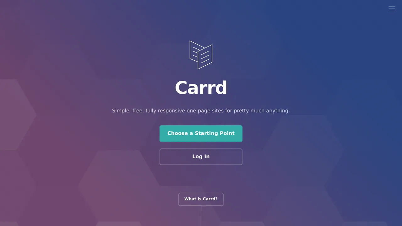 Carrd homepage, April 2026
